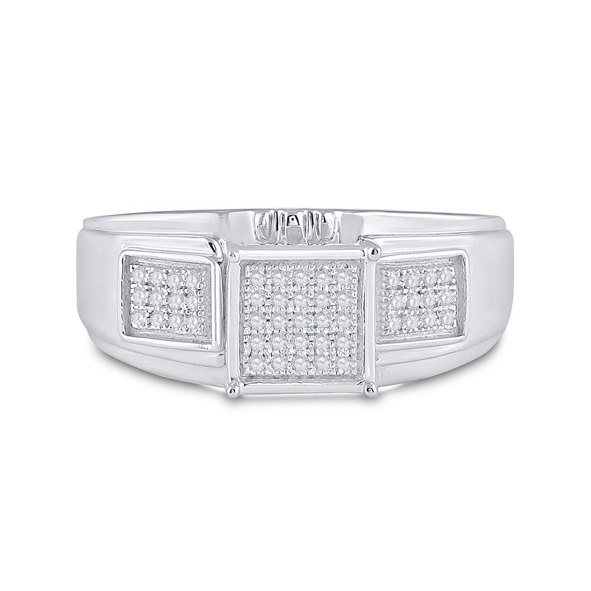 Sterling Silver Round Diamond Micro Pave Ring 1/6 Cttw - Splendid Jewellery