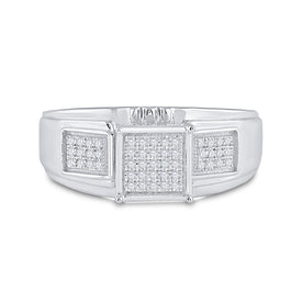 Sterling Silver Round Diamond Micro Pave Ring 1/6 Cttw - Splendid Jewellery