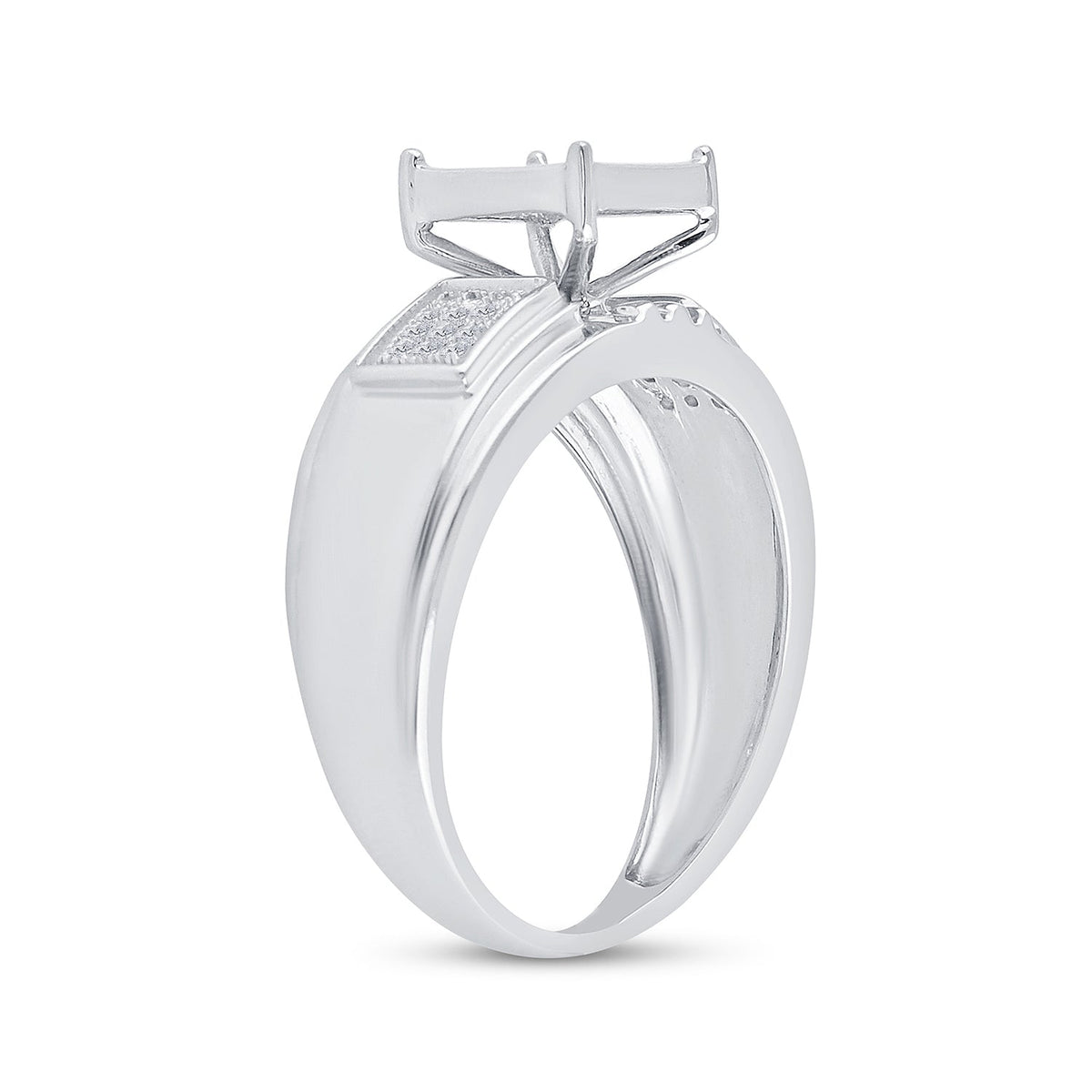 Sterling Silver Round Diamond Micro Pave Ring 1/6 Cttw - Splendid Jewellery