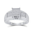 Sterling Silver Round Diamond Micro Pave Ring 1/6 Cttw - Splendid Jewellery