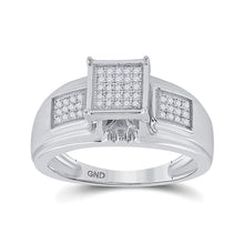 Load image into Gallery viewer, Sterling Silver Round Diamond Micro Pave Ring 1/6 Cttw - Splendid Jewellery