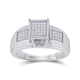 Sterling Silver Round Diamond Micro Pave Ring 1/6 Cttw - Splendid Jewellery