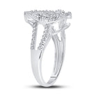 Sterling Silver Round Diamond Nested Double Heart Ring 1/20 Cttw - Splendid Jewellery