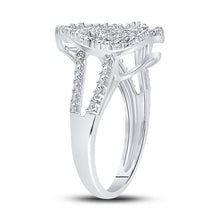 Load image into Gallery viewer, Sterling Silver Round Diamond Nested Double Heart Ring 1/20 Cttw - Splendid Jewellery