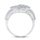 Sterling Silver Round Diamond Nested Double Heart Ring 1/20 Cttw - Splendid Jewellery