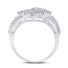Sterling Silver Round Diamond Nested Double Heart Ring 1/20 Cttw - Splendid Jewellery