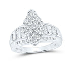 Sterling Silver Round Diamond Oval Cluster Bridal Wedding Engagement Ring 1 Cttw - Splendid Jewellery