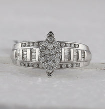 Load image into Gallery viewer, Sterling Silver Round Diamond Oval Cluster Bridal Wedding Engagement Ring 1/2 Cttw - Splendid Jewellery