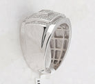 Sterling Silver Round Diamond P3 Gift Micro - Pave Mens Ring 1/4 Cttw - Splendid Jewellery