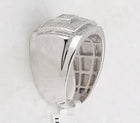 Sterling Silver Round Diamond P3 Gift Micro - Pave Mens Ring 1/4 Cttw - Splendid Jewellery