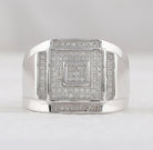 Sterling Silver Round Diamond P3 Gift Micro - Pave Mens Ring 1/4 Cttw - Splendid Jewellery