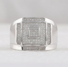 Load image into Gallery viewer, Sterling Silver Round Diamond P3 Gift Micro - Pave Mens Ring 1/4 Cttw - Splendid Jewellery