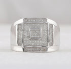 Sterling Silver Round Diamond P3 Gift Micro - Pave Mens Ring 1/4 Cttw - Splendid Jewellery