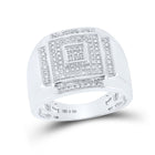 Sterling Silver Round Diamond P3 Gift Micro - Pave Mens Ring 1/4 Cttw - Splendid Jewellery
