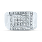 Sterling Silver Round Diamond P3 Micro - Pave Ring 1/3 Cttw - Splendid Jewellery