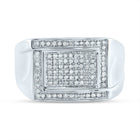 Sterling Silver Round Diamond P3 Micro - Pave Ring 1/3 Cttw - Splendid Jewellery