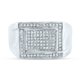 Sterling Silver Round Diamond P3 Micro - Pave Ring 1/3 Cttw - Splendid Jewellery