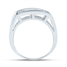 Sterling Silver Round Diamond P3 Micro - Pave Ring 1/3 Cttw - Splendid Jewellery