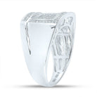 Sterling Silver Round Diamond P3 Micro - Pave Ring 1/3 Cttw - Splendid Jewellery