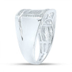 Sterling Silver Round Diamond P3 Micro - Pave Ring 1/3 Cttw - Splendid Jewellery