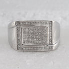 Sterling Silver Round Diamond P3 Micro - Pave Ring 1/3 Cttw - Splendid Jewellery
