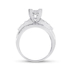 Sterling Silver Round Diamond Rectangle Cluster Bridal Wedding Engagement Ring 1/2 Cttw - Splendid Jewellery