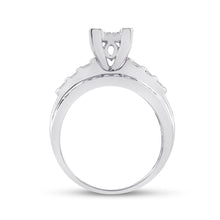 Load image into Gallery viewer, Sterling Silver Round Diamond Rectangle Cluster Bridal Wedding Engagement Ring 1/2 Cttw - Splendid Jewellery