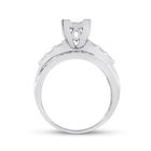 Sterling Silver Round Diamond Rectangle Cluster Bridal Wedding Engagement Ring 1/2 Cttw - Splendid Jewellery