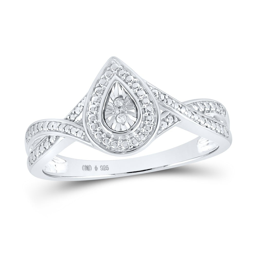 Sterling Silver Round Diamond Ring 0.01 Cttw - Splendid Jewellery