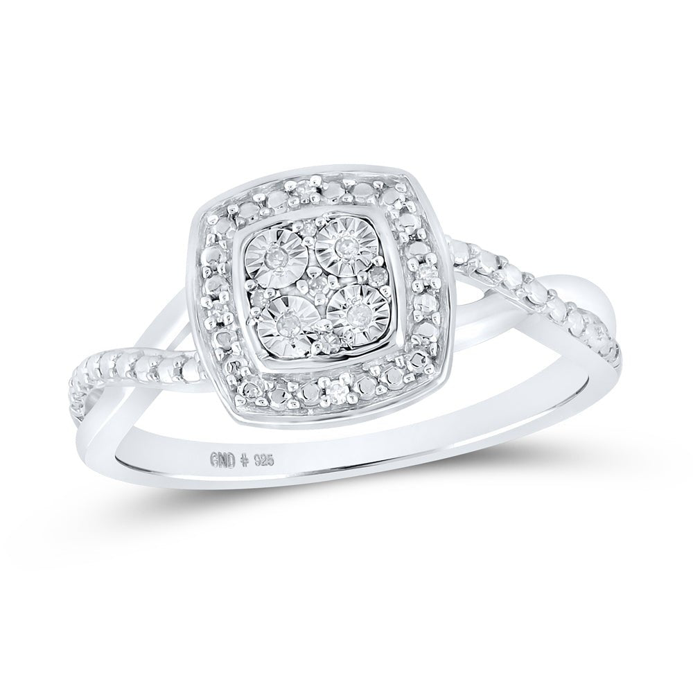 Sterling Silver Round Diamond Ring 0.03 Cttw - Splendid Jewellery