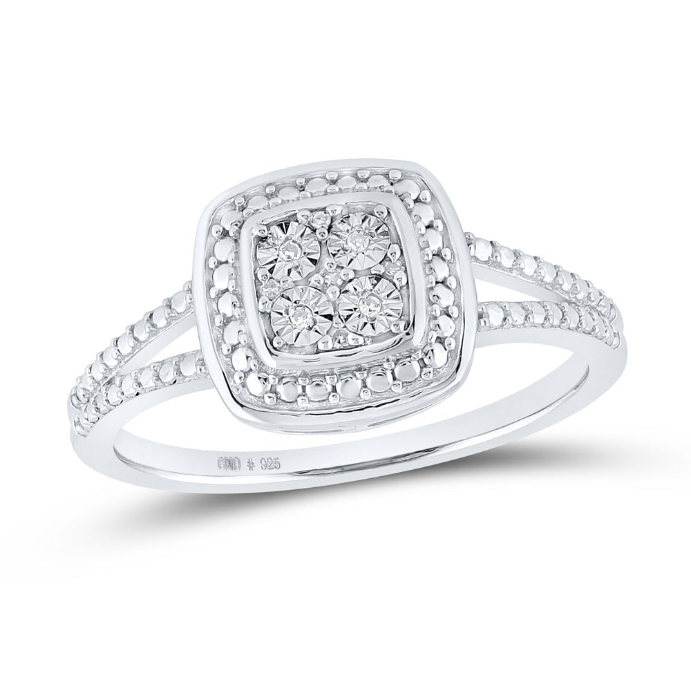 Sterling Silver Round Diamond Ring 0.03 Cttw - Splendid Jewellery