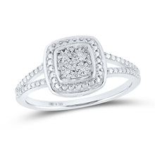 Load image into Gallery viewer, Sterling Silver Round Diamond Ring 0.03 Cttw - Splendid Jewellery