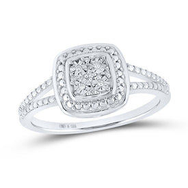 Sterling Silver Round Diamond Ring 0.03 Cttw - Splendid Jewellery