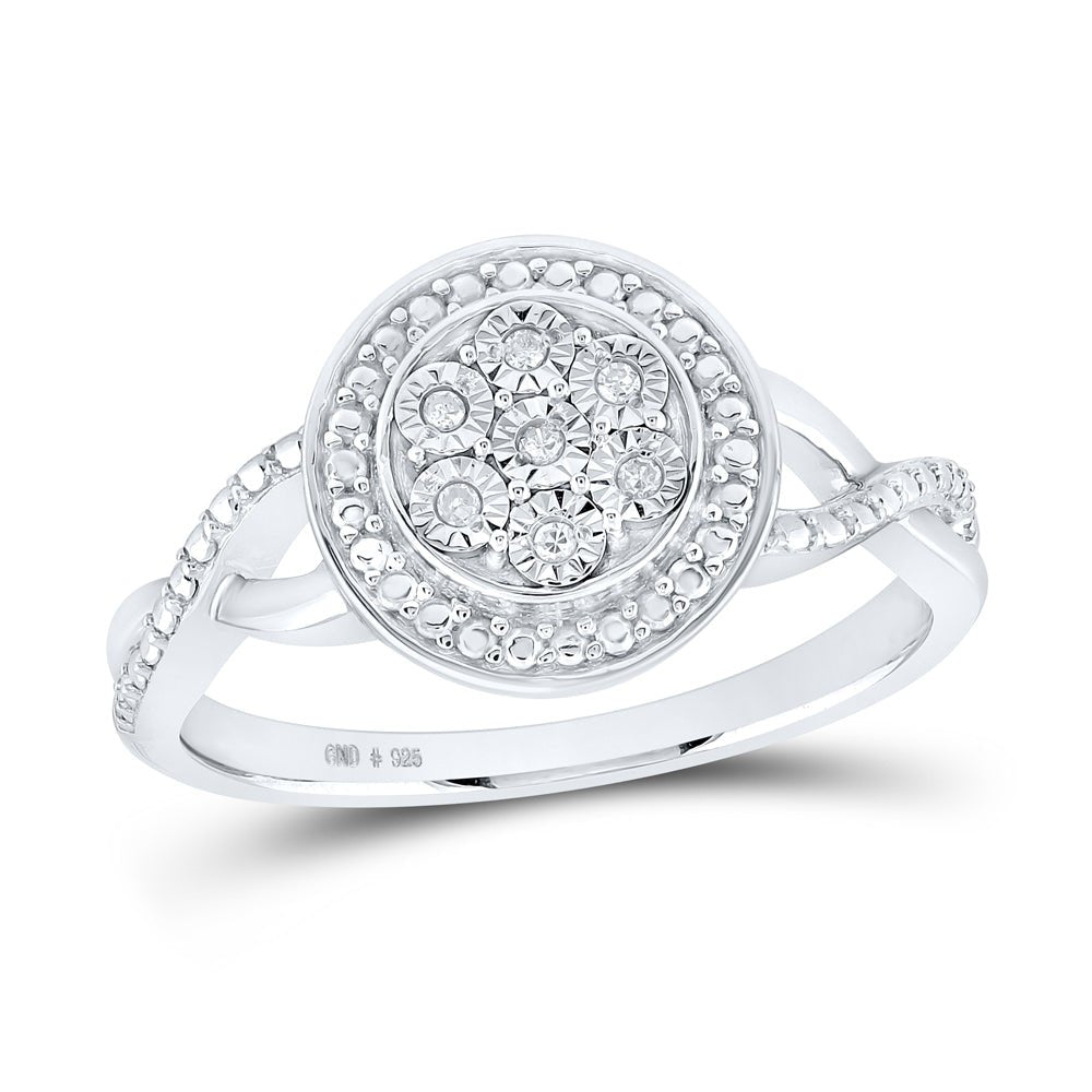 Sterling Silver Round Diamond Ring 0.03 Cttw - Splendid Jewellery