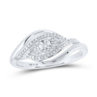 Sterling Silver Round Diamond Ring 1/12 Cttw - Splendid Jewellery