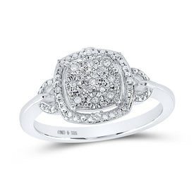 Sterling Silver Round Diamond Ring 1/12 Cttw - Splendid Jewellery