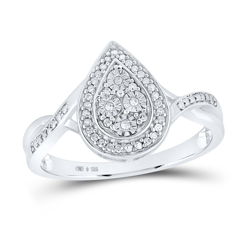 Sterling Silver Round Diamond Ring 1/12 Cttw - Splendid Jewellery