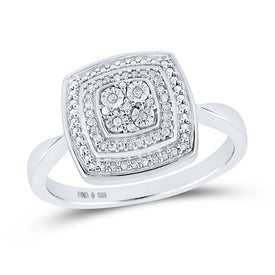 Sterling Silver Round Diamond Ring 1/12 Cttw - Splendid Jewellery