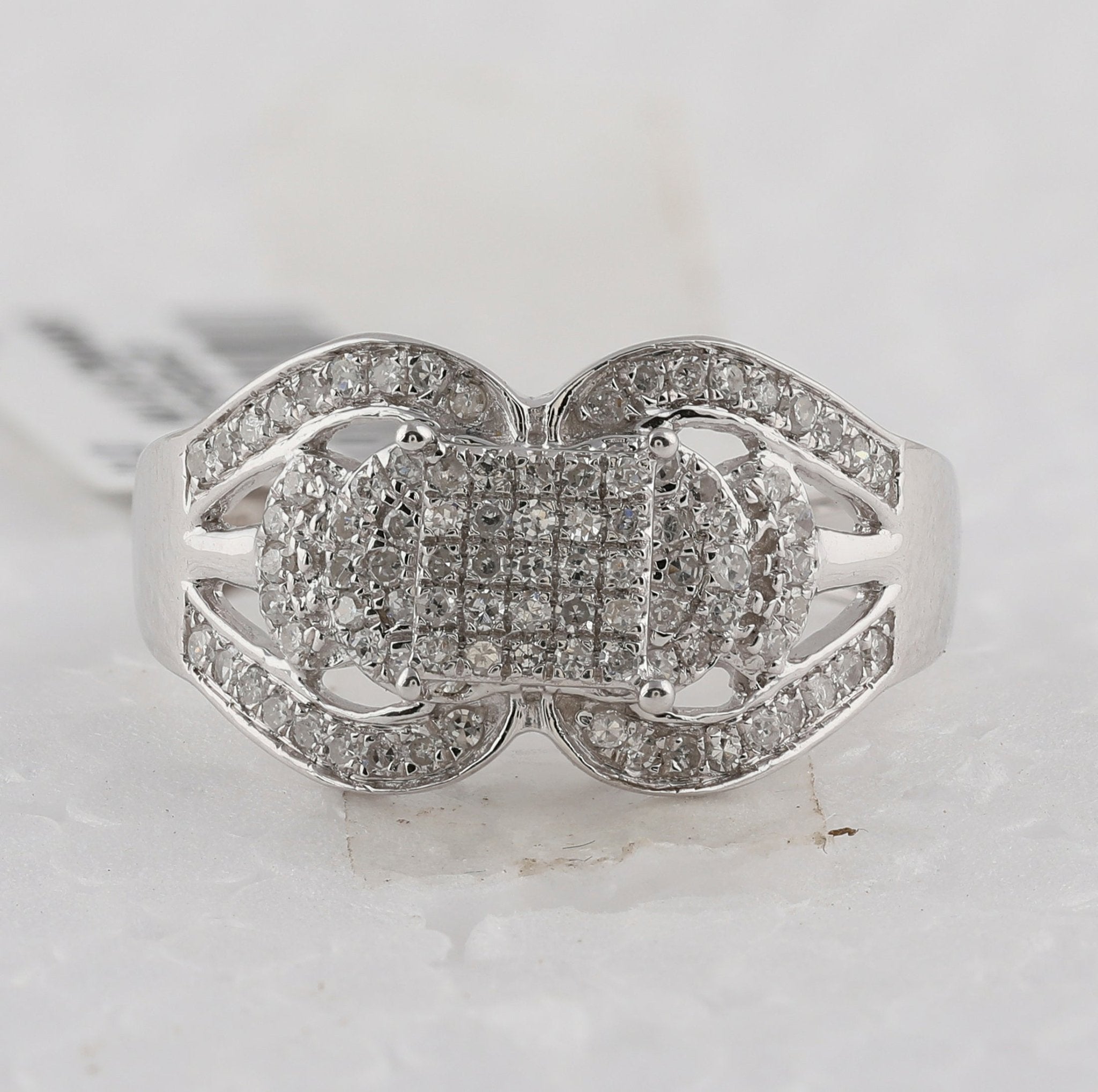 Sterling Silver Round Diamond Ring 1/2 Cttw - Splendid Jewellery