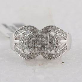 Sterling Silver Round Diamond Ring 1/2 Cttw - Splendid Jewellery