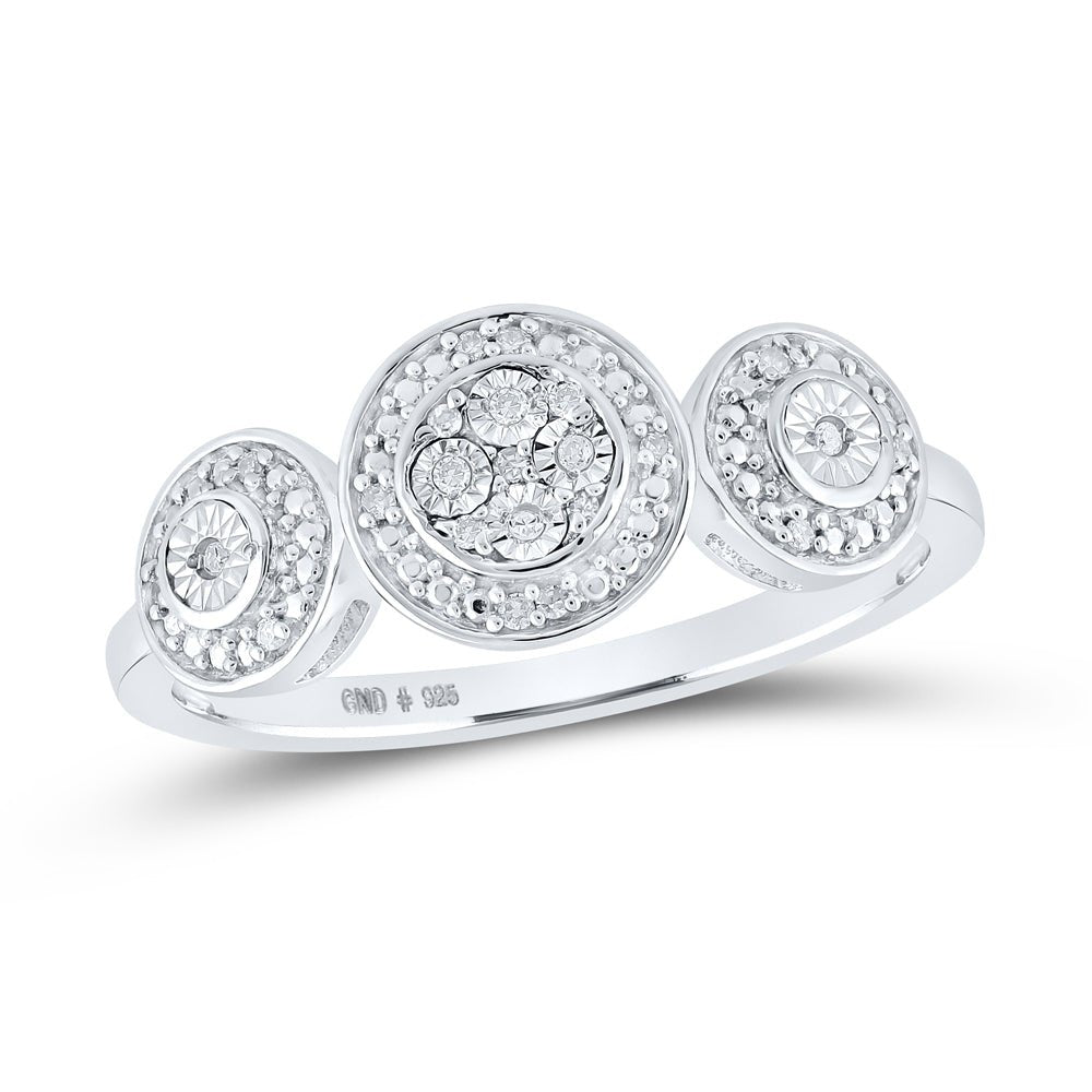 Sterling Silver Round Diamond Ring 1/20 Cttw - Splendid Jewellery