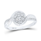 Sterling Silver Round Diamond Ring 1/20 Cttw - Splendid Jewellery
