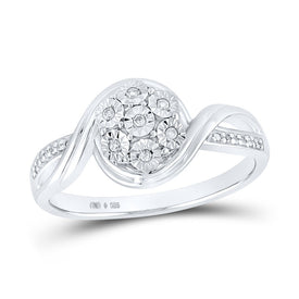 Sterling Silver Round Diamond Ring 1/20 Cttw - Splendid Jewellery