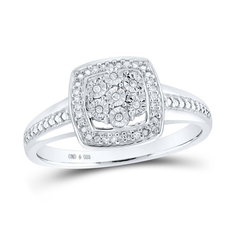 Sterling Silver Round Diamond Ring 1/20 Cttw - Splendid Jewellery