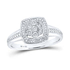 Sterling Silver Round Diamond Ring 1/20 Cttw - Splendid Jewellery