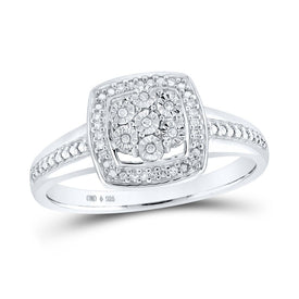 Sterling Silver Round Diamond Ring 1/20 Cttw - Splendid Jewellery