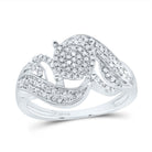 Sterling Silver Round Diamond Ring 1/3 Cttw - Splendid Jewellery