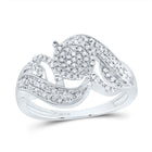 Sterling Silver Round Diamond Ring 1/3 Cttw - Splendid Jewellery
