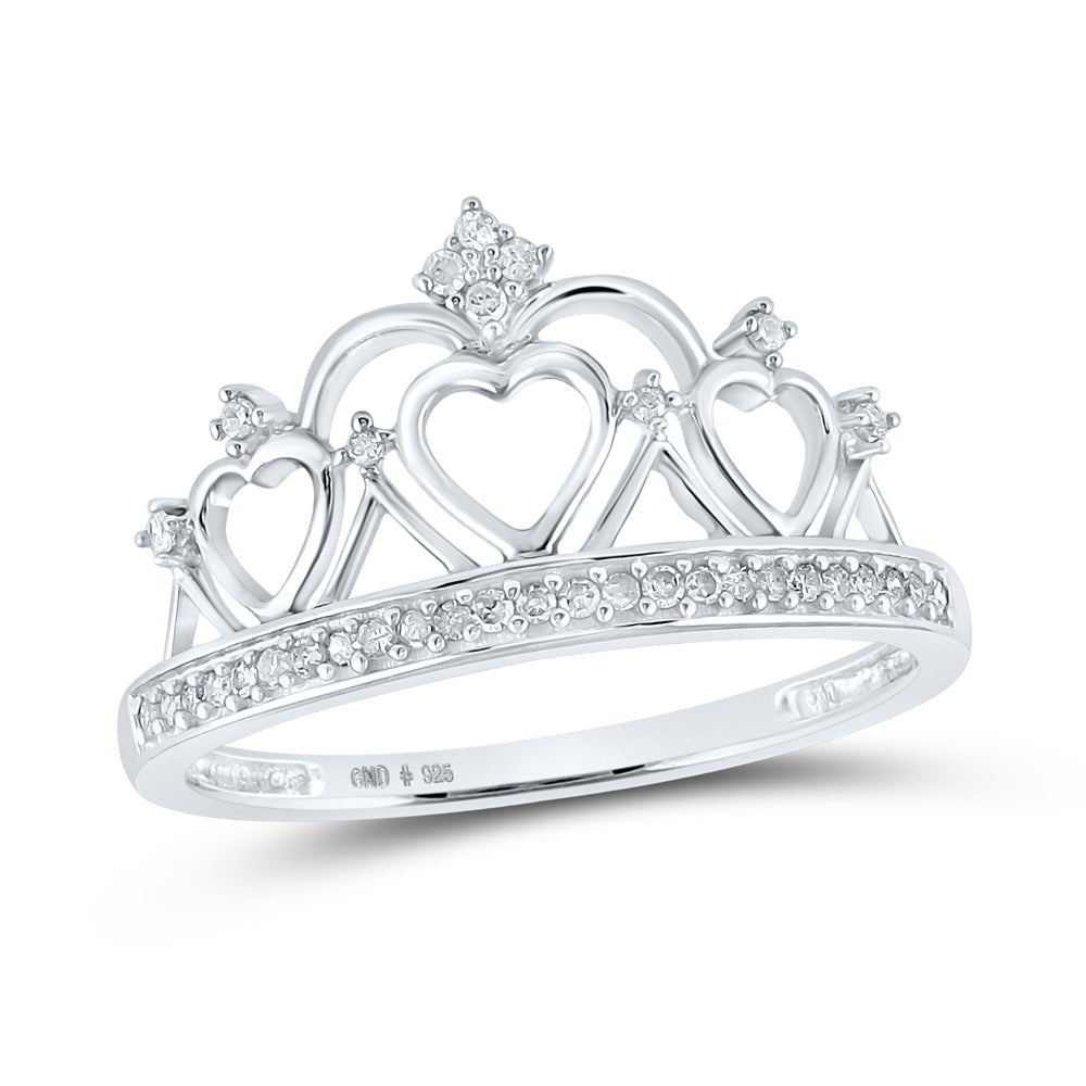 Sterling Silver Round Diamond Ring 1/6 Cttw - Splendid Jewellery