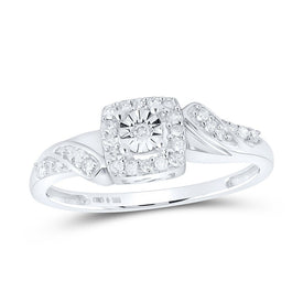 Sterling Silver Round Diamond Ring 1/6 Cttw - Splendid Jewellery